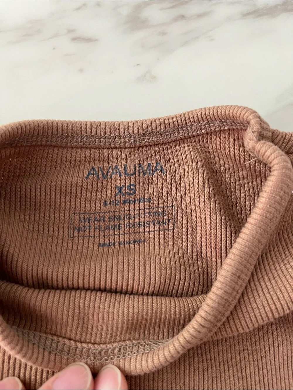 Kids Ribbed Long-Sleeve Pajama Top - Brown